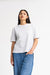 T-Shirt Loui in Hellgrau Melange von vorne by VIVAL.STUDIO