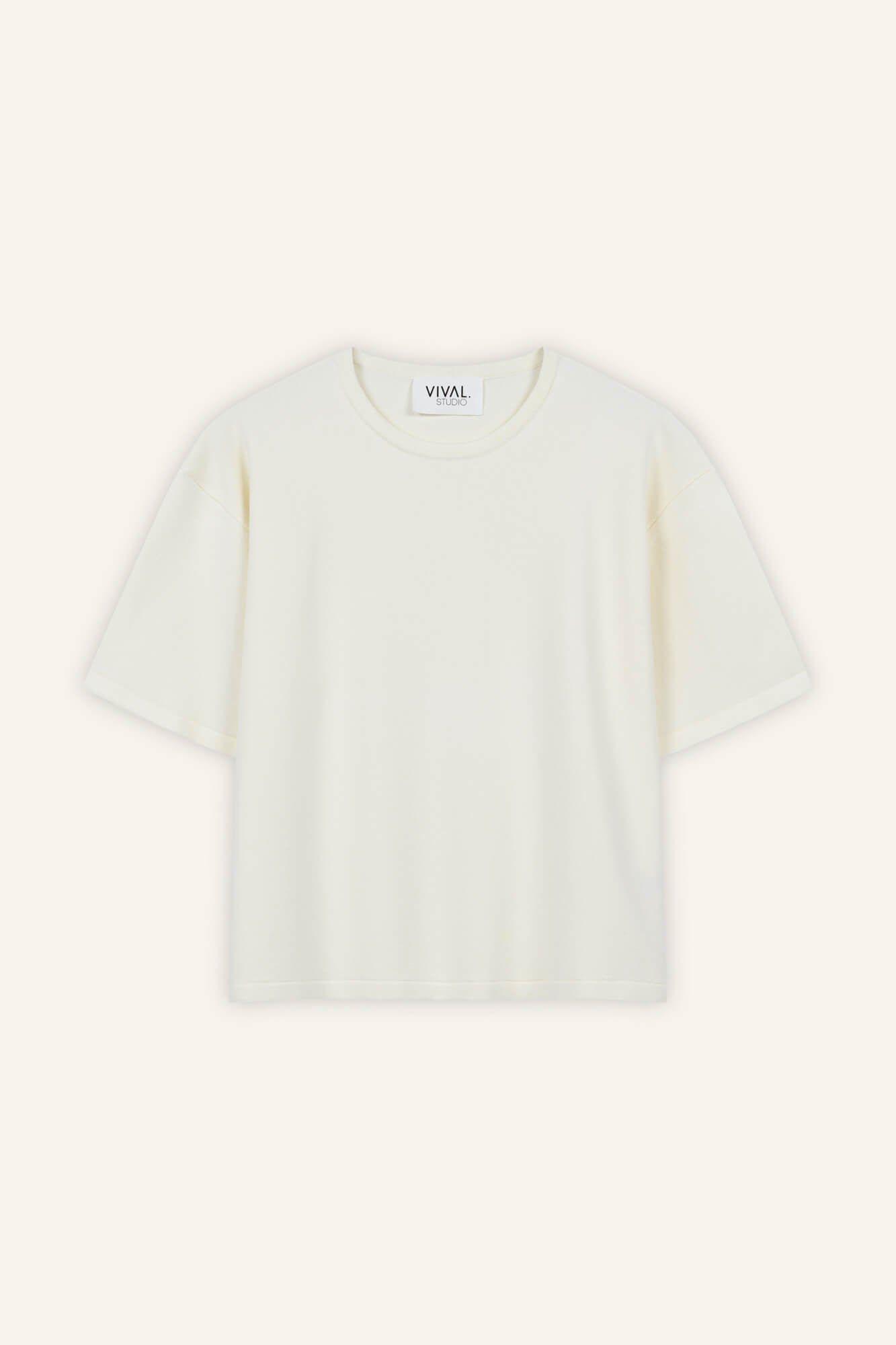 T-Shirt Rim in Offwhite von vorne by VIVAL.STUDIO