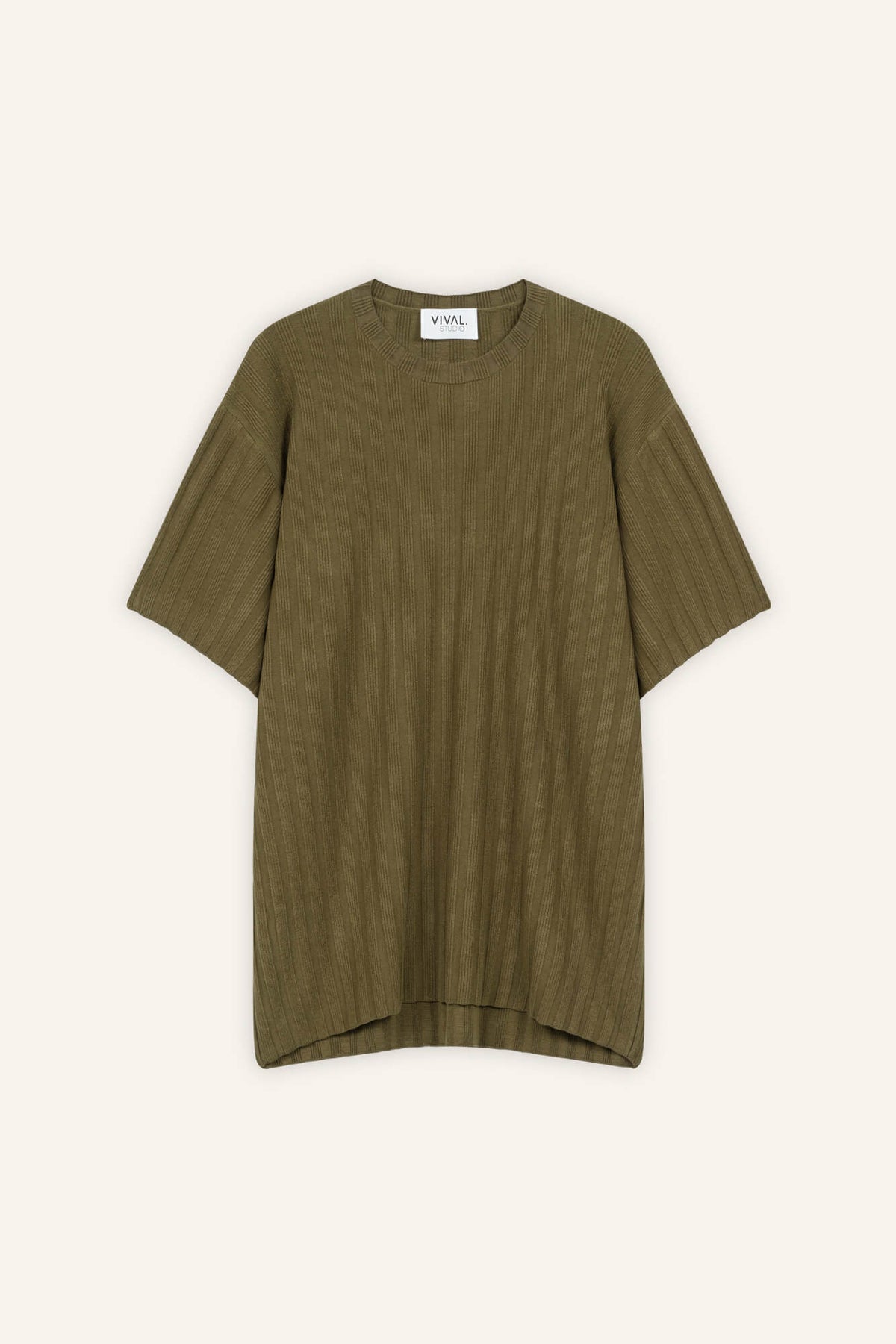 T-Shirt Romy in Mud von vorne by VIVAL.STUDIO