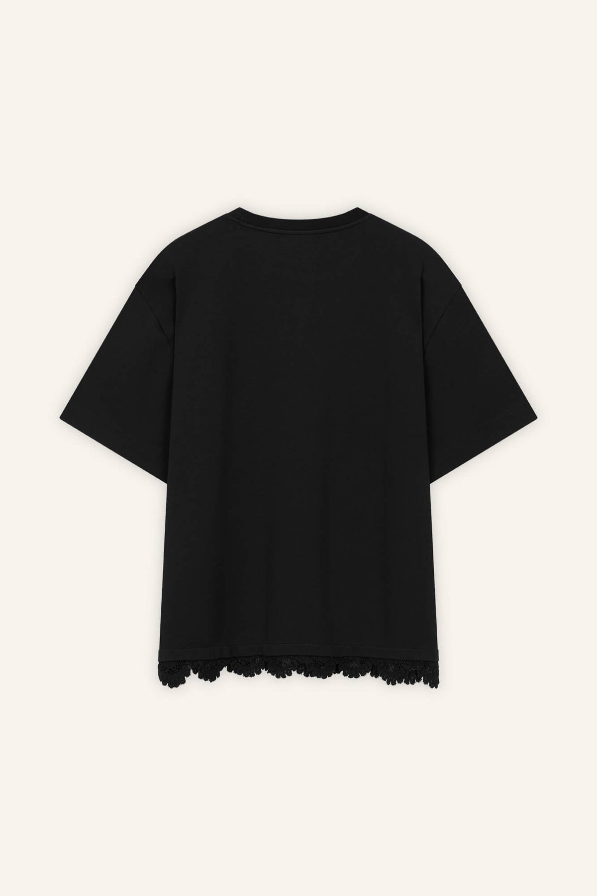 T-Shirt Sue in Schwarz Crochet von hinten by VIVAL.STUDIO