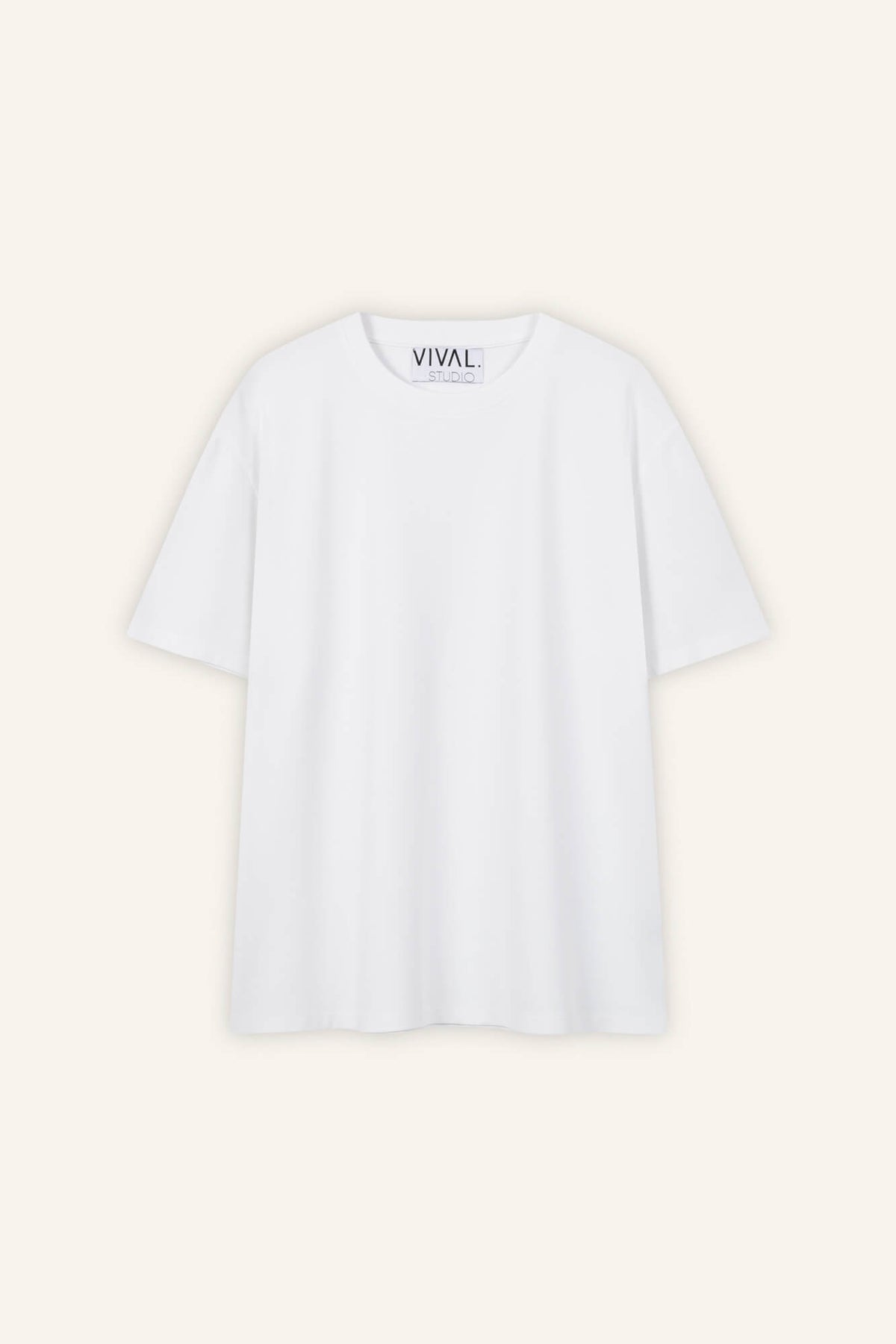 T-Shirt Zou in Weiss von vorne by VIVAL.STUDIO