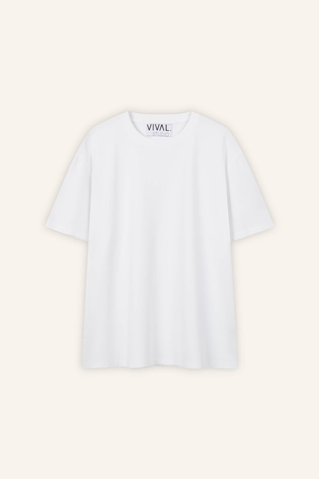 T-Shirt Zou in Weiss von vorne by VIVAL.STUDIO