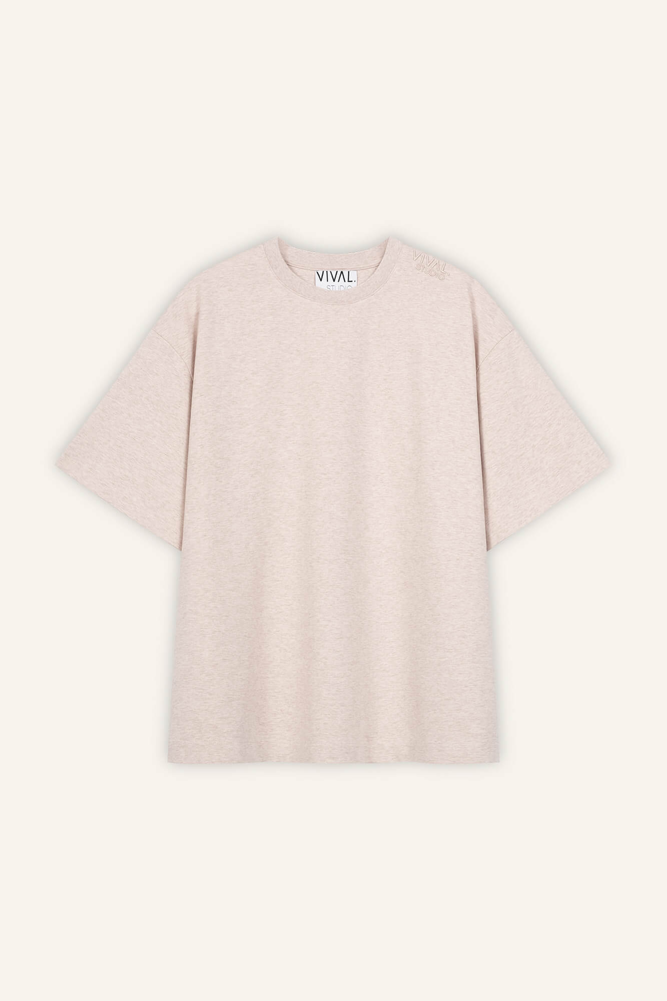 T-Shirt Sue beige melange front by VivalStudio