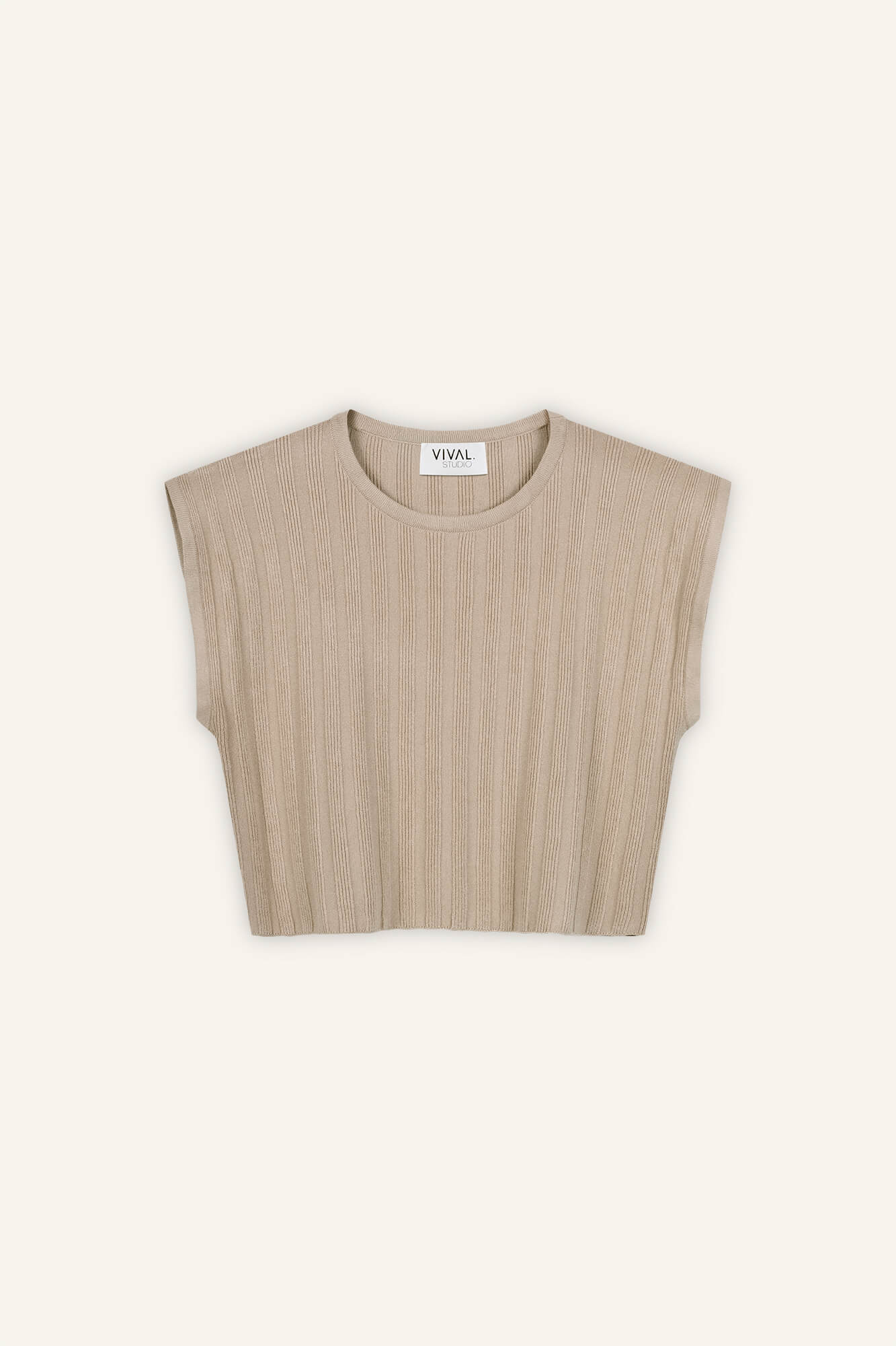 Top Romy in Oatmeal von vorne by VIVAL.STUDIO