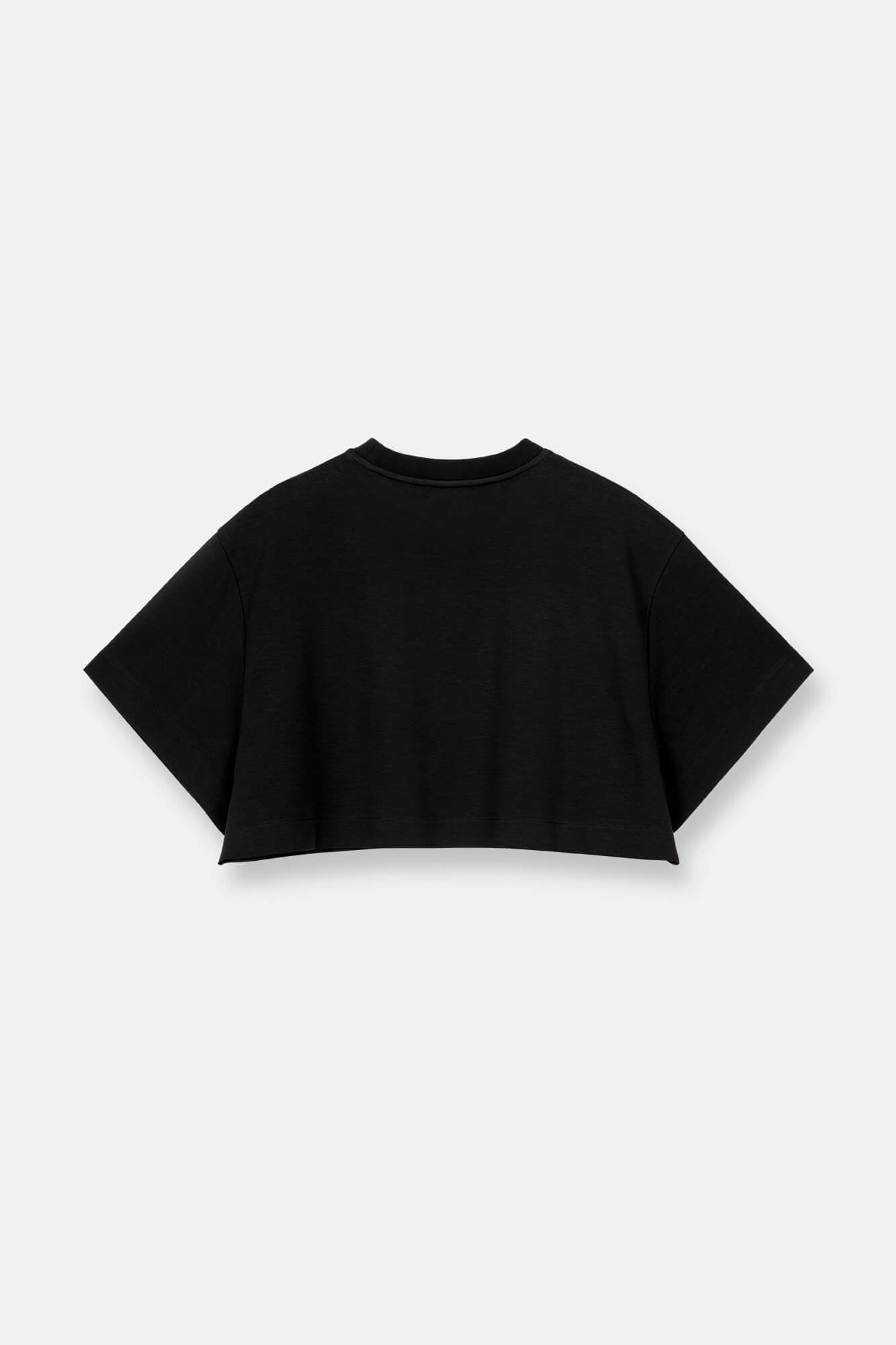 Cropped T-Shirt Sue in schwarz von hinten by VIVAL.STUDIO