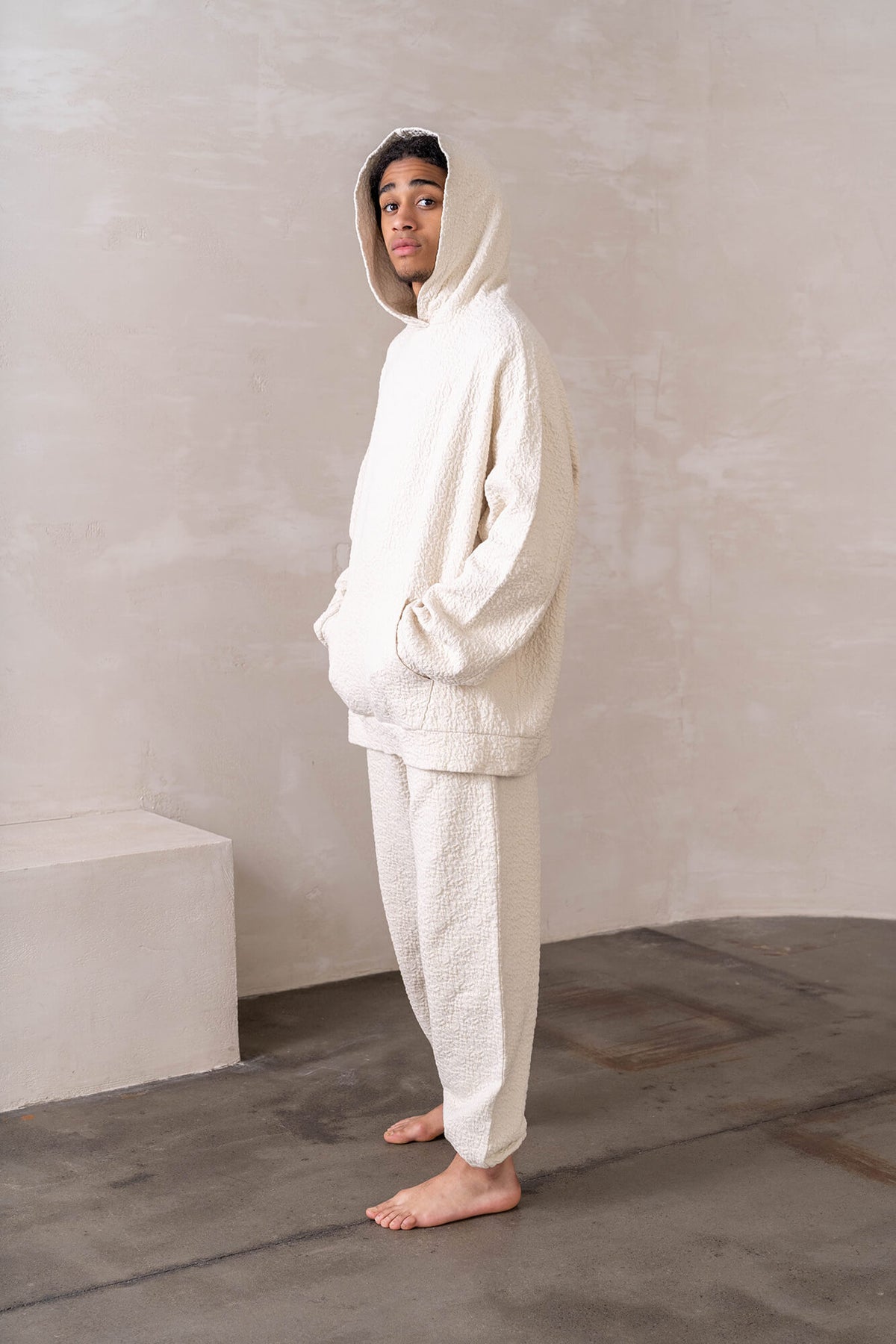 Hoodie Popcorn in beige by VIVAL.STUDIO