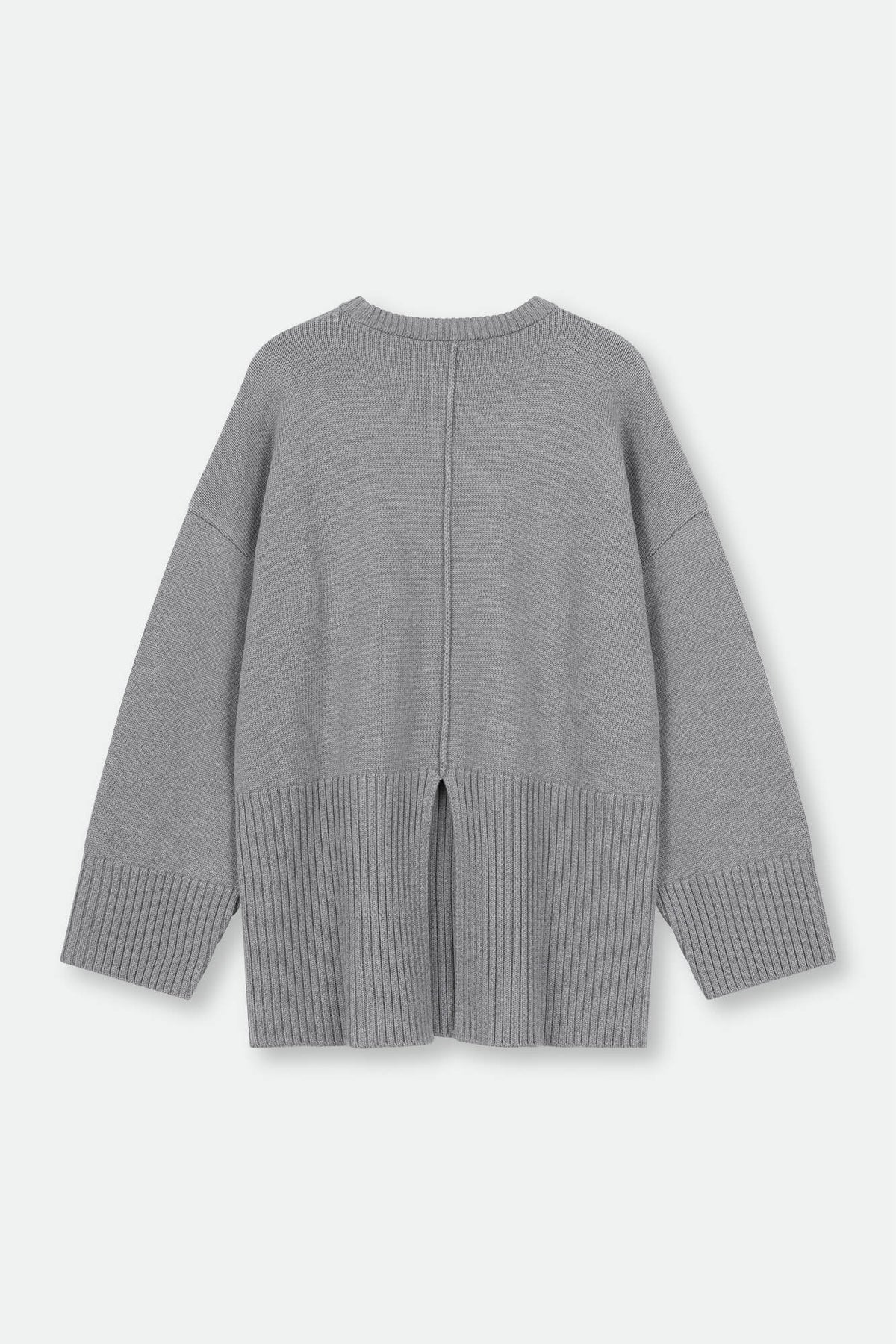  Pullover Cleo in greymelange von hinten by VIVAL.STUDIO
